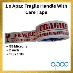 Apac All in One Packaging Kit With 1 x Stretch Rilm, 1 x Bubble Roll, 1 x Brown Packaging Tape, 1 x Fragile Handle With Care Tape|