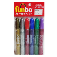 Funbo Glitter Glue 40gm Silver Color Box - Al Masam Stationery LLC