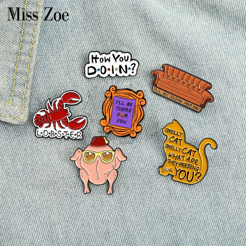 ELMAS Friends How You Doin Enamel Pin Classic TV Badge - Al Masam Stationery LLC