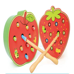 ELMAS Magnetic Strawberry Catch Worms Board Game for Kids