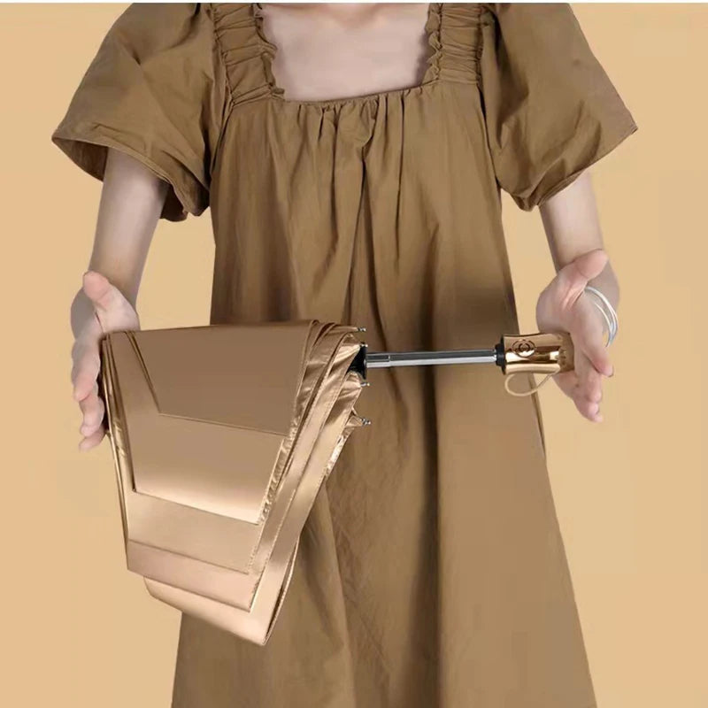 ELMAS Ultra-Light 6 Ribs Folding Gold Coating Umbrella - Al Masam Stationery LLC