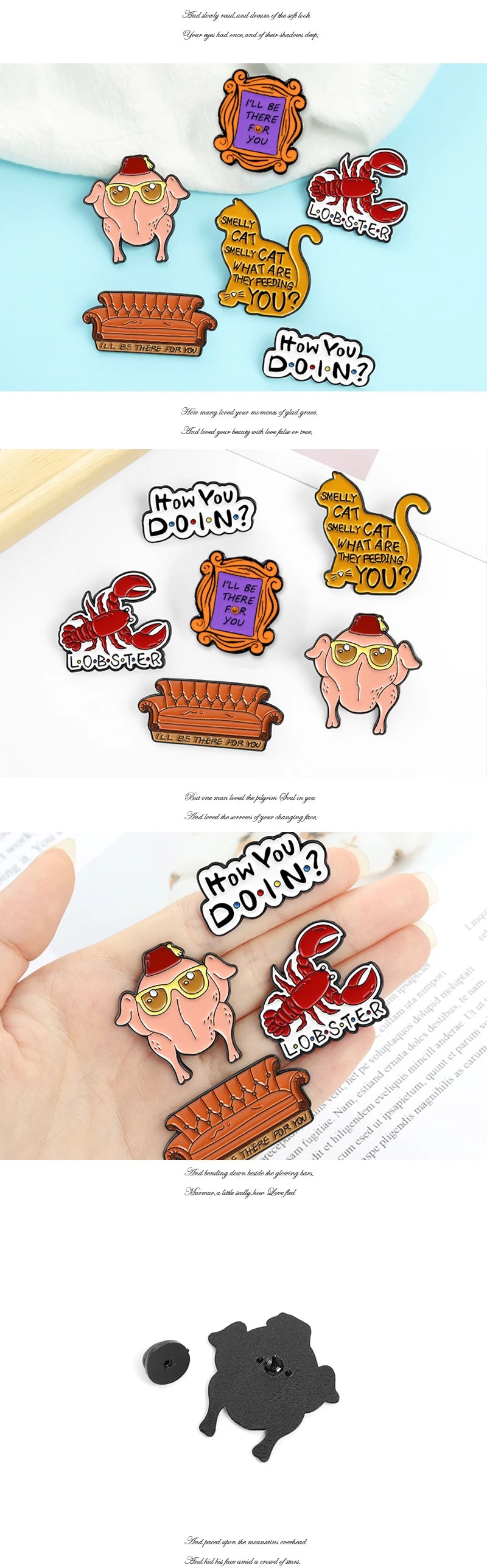 ELMAS Friends How You Doin Enamel Pin Classic TV Badge - Al Masam Stationery LLC