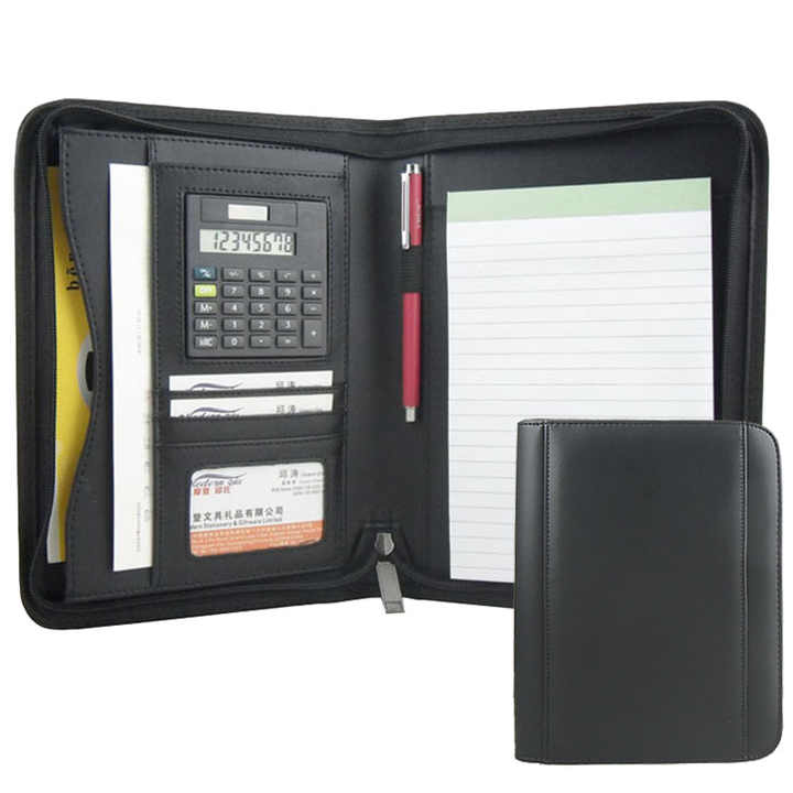 Portfolio with Calc. / Pad - Blk (ALPHA) - Al Masam Stationery LLC