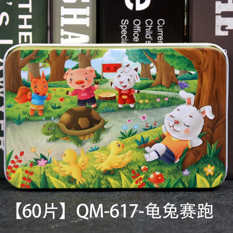 ELMAS New 60 Pieces Wooden Puzzles Kids Cartoon Fun - Al Masam Stationery LLC