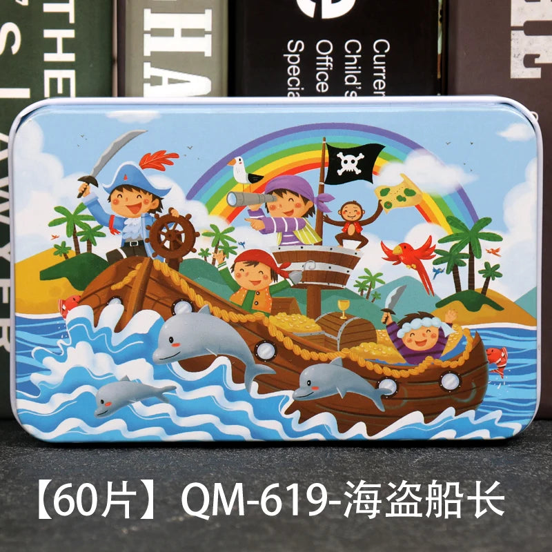 ELMAS New 60 Pieces Wooden Puzzles Kids Cartoon Fun - Al Masam Stationery LLC