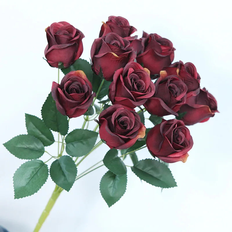 ELMAS 12 Heads Royal Blue Silk Flowers Bouquet Decor - Al Masam Stationery LLC