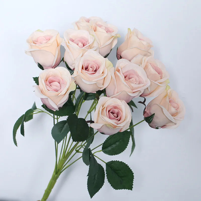 ELMAS 12 Heads Royal Blue Silk Flowers Bouquet Decor - Al Masam Stationery LLC