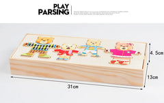 ELMAS Cartoon Change Clothes Wooden Puzzle Game for Kids - Al Masam Stationery LLC