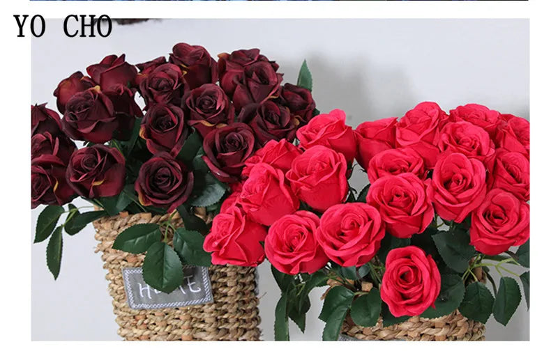 ELMAS 12 Heads Royal Blue Silk Flowers Bouquet Decor - Al Masam Stationery LLC