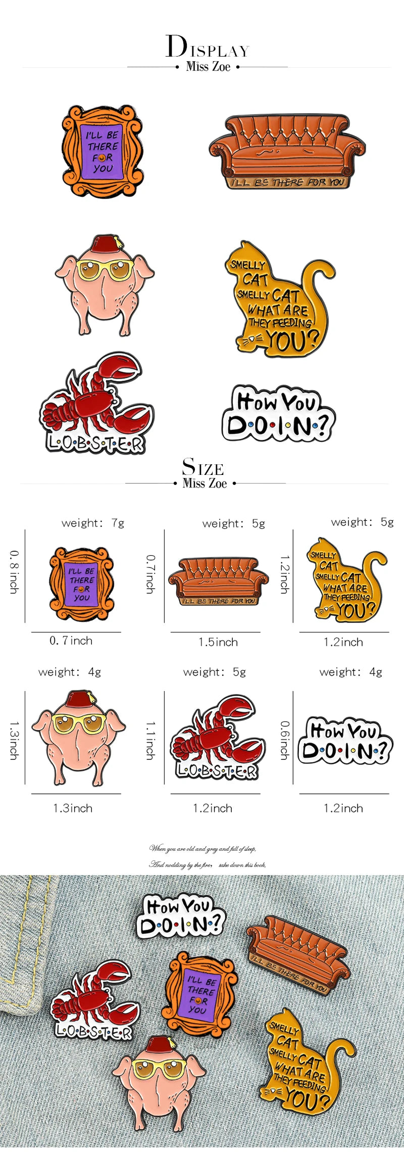 ELMAS Friends How You Doin Enamel Pin Classic TV Badge - Al Masam Stationery LLC