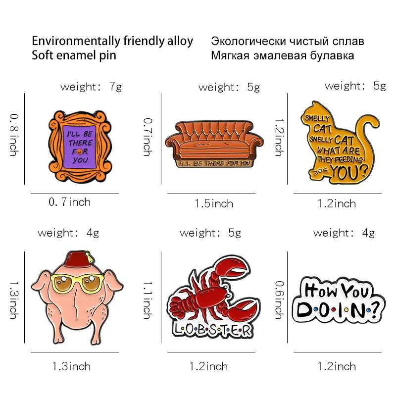 ELMAS Friends How You Doin Enamel Pin Classic TV Badge - Al Masam Stationery LLC