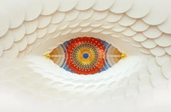 ELMAS Custom Photo Peacock Blue Eyelashes Wallpaper 3D - Al Masam Stationery LLC