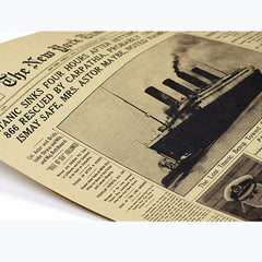 Classic The New York Times History Poster Titanic Shipwreck Old Newspaper Kraft Paper Wall Stickers Home Decor Painting