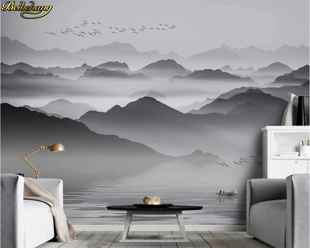 ELMAS Custom 3D Wallpaper Mural Black White Mood Decor - Al Masam Stationery LLC