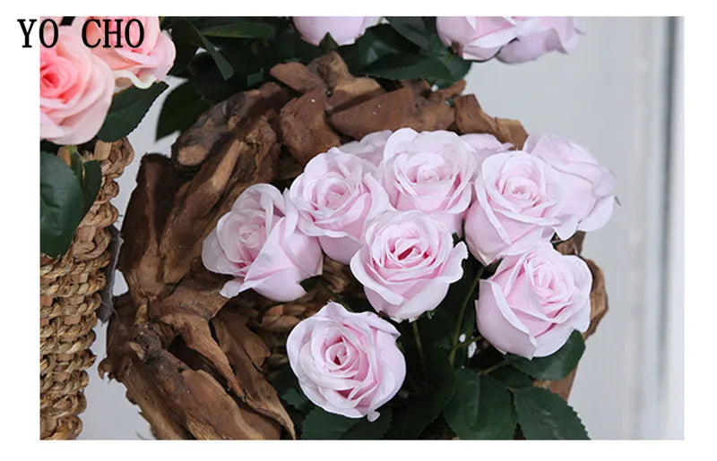 ELMAS 12 Heads Royal Blue Silk Flowers Bouquet Decor - Al Masam Stationery LLC