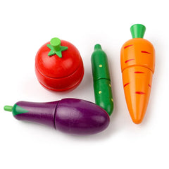 ELMAS Wooden Toy Cutting Fruit and Vegetables Play Set - Al Masam Stationery LLC