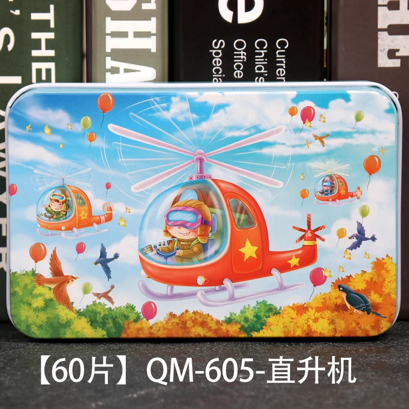 ELMAS New 60 Pieces Wooden Puzzles Kids Cartoon Fun - Al Masam Stationery LLC