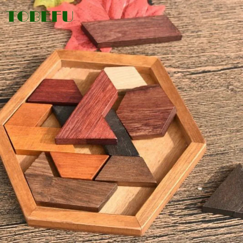 ELMAS Wooden Geometric Jigsaw Puzzles for Kids Fun - Al Masam Stationery LLC