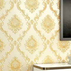 ELMAS Beibehang Luxury Classic Damask 3D Velvet Wallpaper - Al Masam Stationery LLC