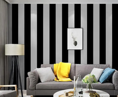 ELMAS Beibehang 3D Black And White Stripes Wallpaper - Al Masam Stationery LLC