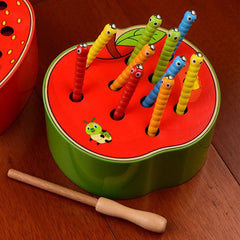 ELMAS Magnetic Strawberry Catch Worms Board Game for Kids