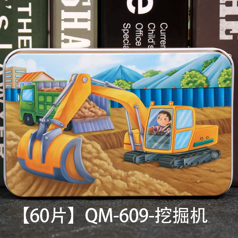 ELMAS New 60 Pieces Wooden Puzzles Kids Cartoon Fun - Al Masam Stationery LLC