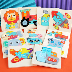 ELMAS Kids 3D Wooden Puzzle Cartoon Animals Gift