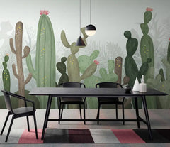 ELMAS Custom Tropical Cactus Wallpaper 3D Nature Mural - Al Masam Stationery LLC