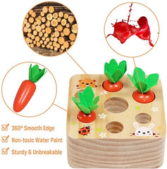 ELMAS Montessori Shape Sorter Carrot Harvest Game Toys