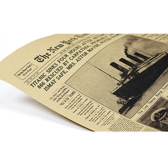 Classic The New York Times History Poster Titanic Shipwreck Old Newspaper Kraft Paper Wall Stickers Home Decor Painting