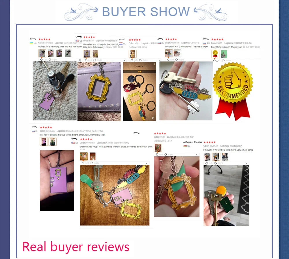 ELMAS Friends Monica's Door Keychain Central Perk Keyring - Al Masam Stationery LLC