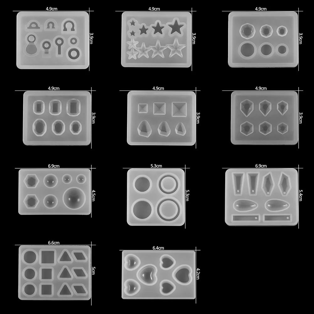 ELMAS Silicone Jewelry Molds - Heart, Round & Rectangle Shapes - Al Masam Stationery LLC