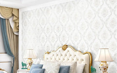 ELMAS Classic Damask 3D Velvet Wallpaper for Home Decor - Al Masam Stationery LLC