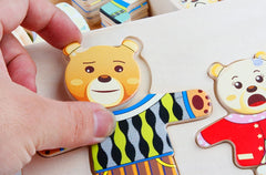 ELMAS Cartoon Change Clothes Wooden Puzzle Game for Kids - Al Masam Stationery LLC