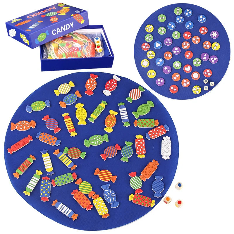 ELMAS Wooden Board Game Memory Chess Candy Matching Toy - Al Masam Stationery LLC