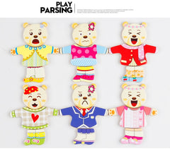 ELMAS Cartoon Change Clothes Wooden Puzzle Game for Kids - Al Masam Stationery LLC