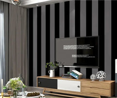ELMAS Beibehang 3D Black And White Stripes Wallpaper - Al Masam Stationery LLC