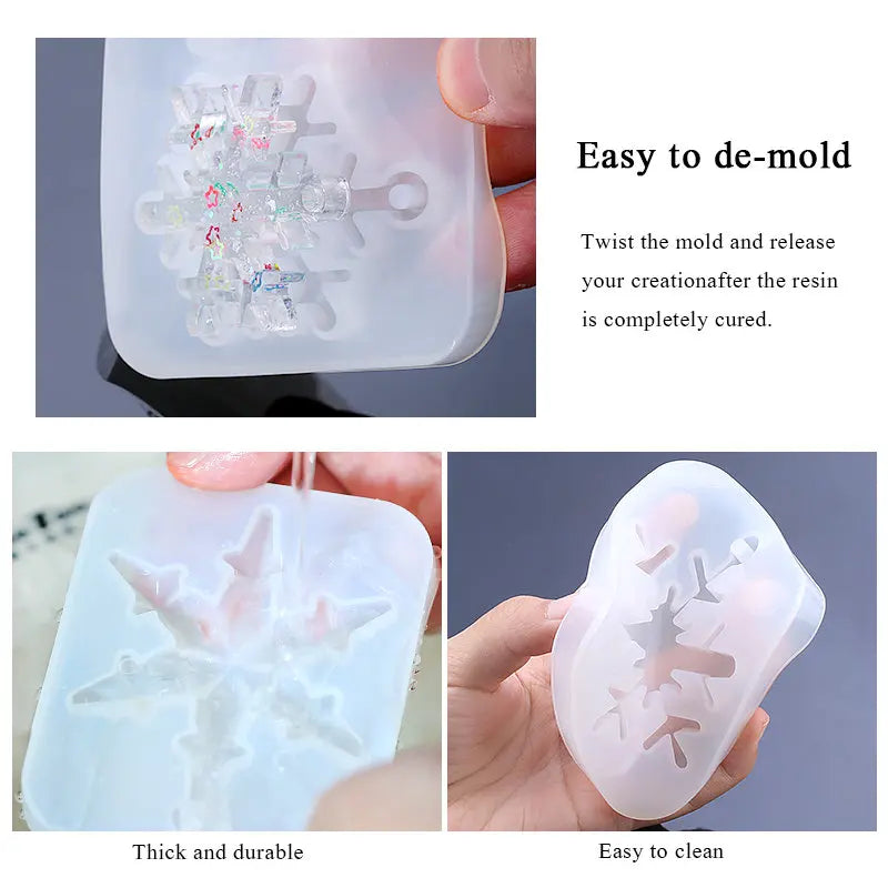 ELMAS Snowflake Silicone Molds for Epoxy Resin Crafts - Al Masam Stationery LLC