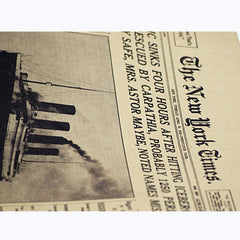 Classic The New York Times History Poster Titanic Shipwreck Old Newspaper Kraft Paper Wall Stickers Home Decor Painting