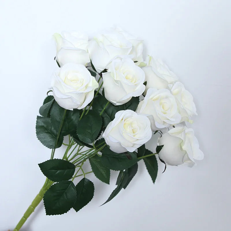 ELMAS 12 Heads Royal Blue Silk Flowers Bouquet Decor - Al Masam Stationery LLC