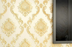 ELMAS Classic Damask 3D Velvet Wallpaper for Home Decor - Al Masam Stationery LLC