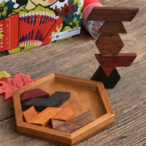 ELMAS Wooden Geometric Jigsaw Puzzles for Kids Fun - Al Masam Stationery LLC
