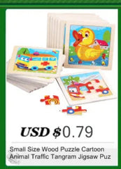 ELMAS Kids 3D Wooden Puzzle Cartoon Animals Gift