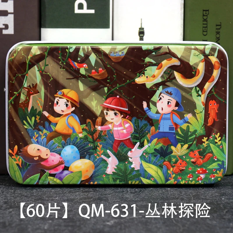 ELMAS New 60 Pieces Wooden Puzzles Kids Cartoon Fun - Al Masam Stationery LLC