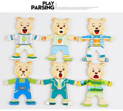ELMAS Cartoon Change Clothes Wooden Puzzle Game for Kids - Al Masam Stationery LLC