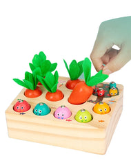 ELMAS Montessori Shape Sorter Carrot Harvest Game Toys