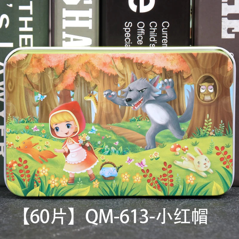 ELMAS New 60 Pieces Wooden Puzzles Kids Cartoon Fun - Al Masam Stationery LLC