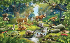 ELMAS Custom Photo 3D Cartoon Animal Wallpaper Kids Room - Al Masam Stationery LLC