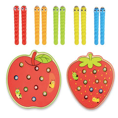 ELMAS Magnetic Strawberry Catch Worms Board Game for Kids