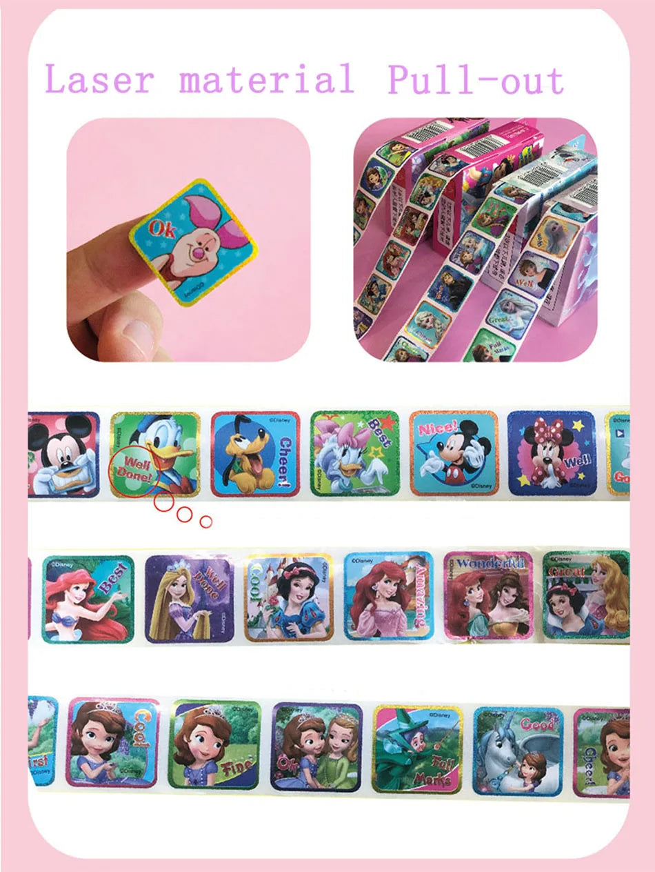 ELMAS 200Pcs/Box Disney Stickers Frozen Mickey Sofia Gift - Al Masam Stationery LLC